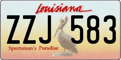 LA license plate ZZJ583