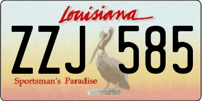 LA license plate ZZJ585