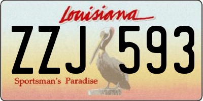 LA license plate ZZJ593