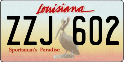 LA license plate ZZJ602