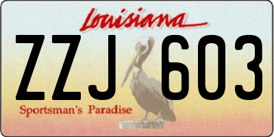 LA license plate ZZJ603