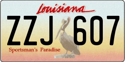 LA license plate ZZJ607