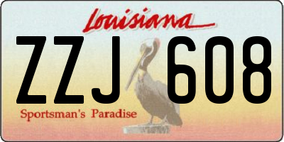 LA license plate ZZJ608