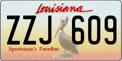 LA license plate ZZJ609