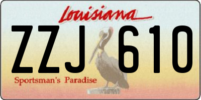 LA license plate ZZJ610