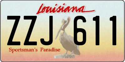 LA license plate ZZJ611