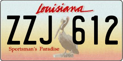 LA license plate ZZJ612