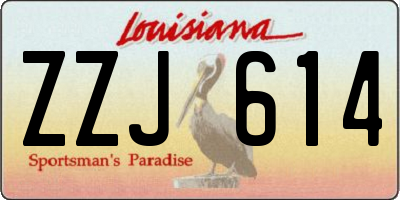 LA license plate ZZJ614