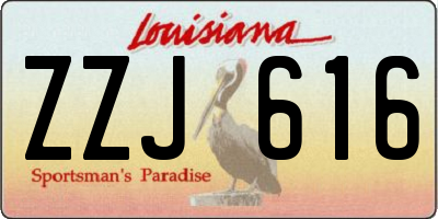 LA license plate ZZJ616