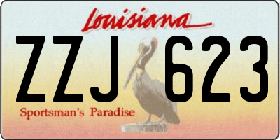 LA license plate ZZJ623