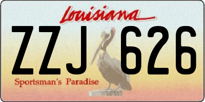 LA license plate ZZJ626