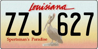 LA license plate ZZJ627
