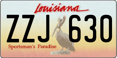 LA license plate ZZJ630