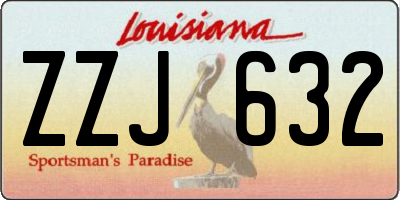LA license plate ZZJ632