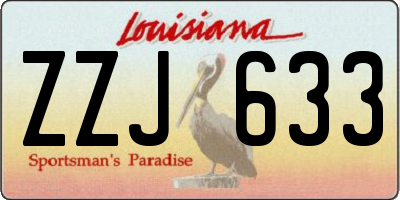 LA license plate ZZJ633