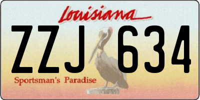 LA license plate ZZJ634