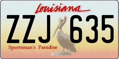 LA license plate ZZJ635