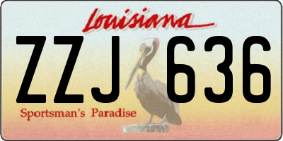 LA license plate ZZJ636