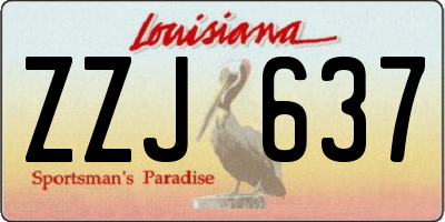 LA license plate ZZJ637