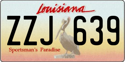 LA license plate ZZJ639