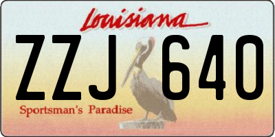 LA license plate ZZJ640