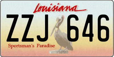 LA license plate ZZJ646