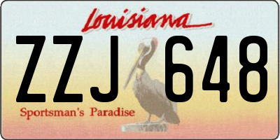 LA license plate ZZJ648