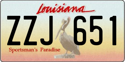 LA license plate ZZJ651