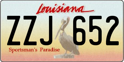 LA license plate ZZJ652