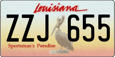 LA license plate ZZJ655