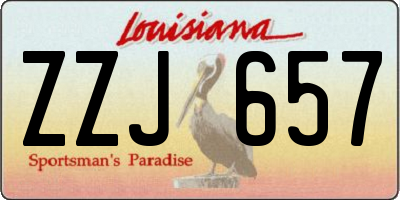 LA license plate ZZJ657