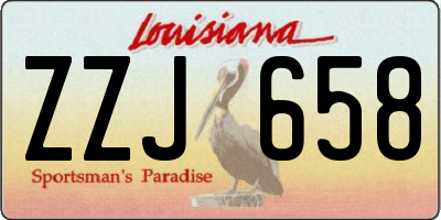 LA license plate ZZJ658