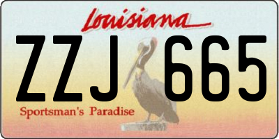 LA license plate ZZJ665