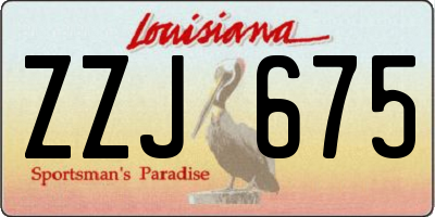 LA license plate ZZJ675