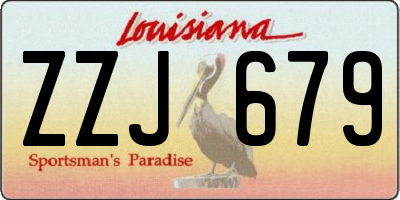 LA license plate ZZJ679