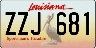 LA license plate ZZJ681