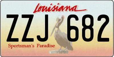 LA license plate ZZJ682