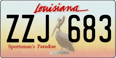 LA license plate ZZJ683