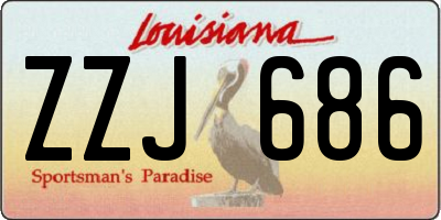 LA license plate ZZJ686