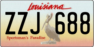 LA license plate ZZJ688