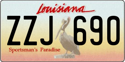 LA license plate ZZJ690