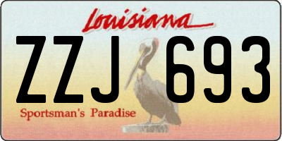 LA license plate ZZJ693