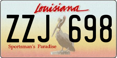LA license plate ZZJ698