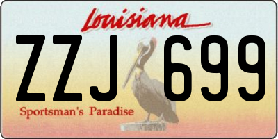 LA license plate ZZJ699