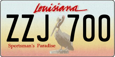 LA license plate ZZJ700