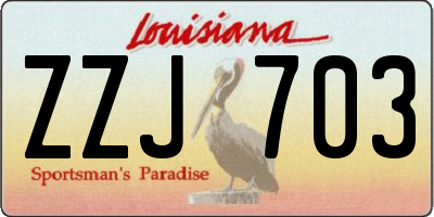 LA license plate ZZJ703