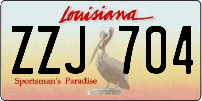 LA license plate ZZJ704