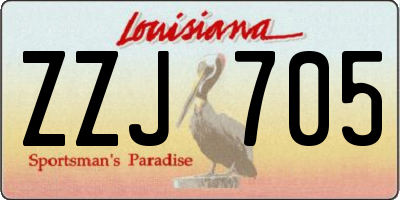 LA license plate ZZJ705