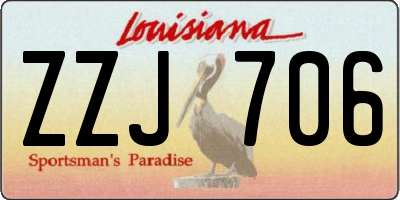 LA license plate ZZJ706