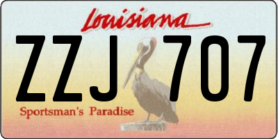 LA license plate ZZJ707